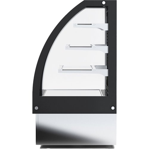 Display Merchandiser Fridge Curved Front 290 litres 3 shelves Black &amp Stainless steel | Stalwart DA-HL900S3