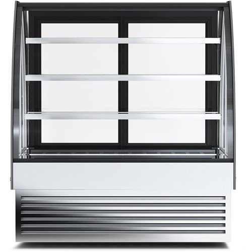 Display Merchandiser Fridge Curved Front 600 litres with 3 shelves Black &amp Stainless steel | Stalwart DA-HL1800S3