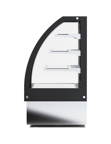 Display Merchandiser Fridge Curved Front 600 litres with 3 shelves Black &amp Stainless steel | Stalwart DA-HL1800S3
