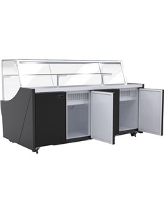 Serve over Deli counter Black front Straight glass front Width 1520mm | Stalwart DA-YFCSC1520V1 2