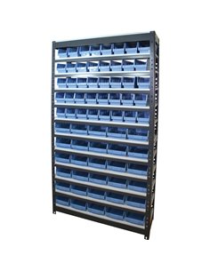 Commercial Heavy Duty Boltless Shelving Unit 12 Shelves 59 bins Melamine Shelves 900x300x1830mm | Stalwart DA-SY309012