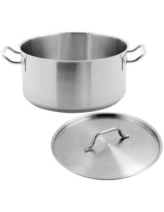 Professional Stew pan/Stock pot with Lid Stainless steel 13 litres | Stalwart DA-P1330