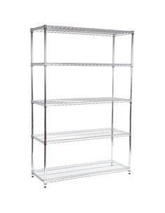 Commercial Shelving Unit 5 Tier 1250kg Width 900mm Depth 450mm Chrome Wire | Stalwart DA-AMJ384