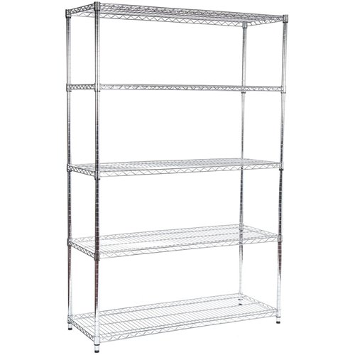 Commercial Shelving Unit 5 Tier 1250kg Width 1200mm Depth 600mm Chrome Wire | Stalwart DA-AMJ424