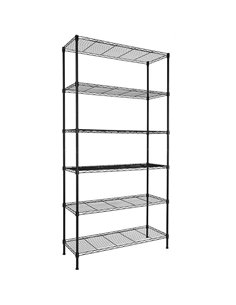 Commercial Shelving Unit 6 Tier 1500kg Width 1200mm Depth 450mm Black Wire | Stalwart DA-AMJ452