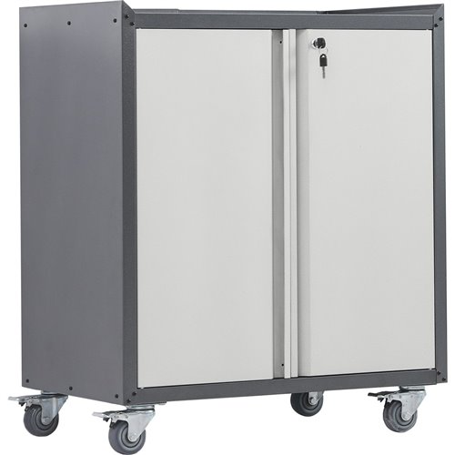 Commercial Storage Cabinet with wheels 2 Doors Grey Steel 770x460x900mm | Stalwart DA-DL1