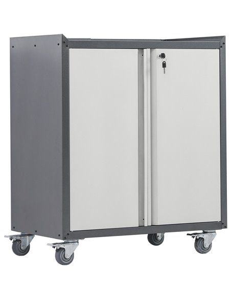 Commercial Storage Cabinet with wheels 2 Doors Grey Steel 770x460x900mm | Stalwart DA-DL1