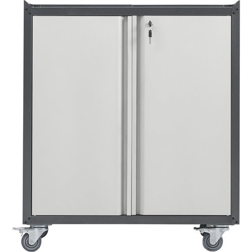 Commercial Storage Cabinet with wheels 2 Doors Grey Steel 770x460x900mm | Stalwart DA-DL1