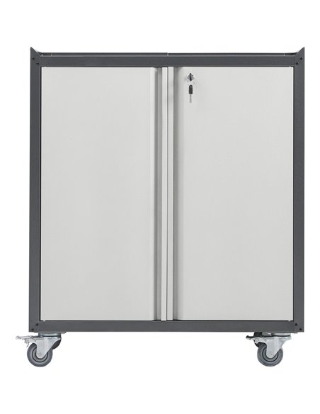Commercial Storage Cabinet with wheels 2 Doors Grey Steel 770x460x900mm | Stalwart DA-DL1