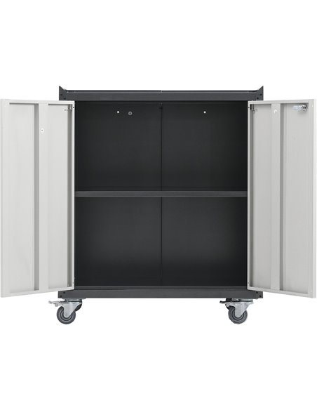 Commercial Storage Cabinet with wheels 2 Doors Grey Steel 770x460x900mm | Stalwart DA-DL1