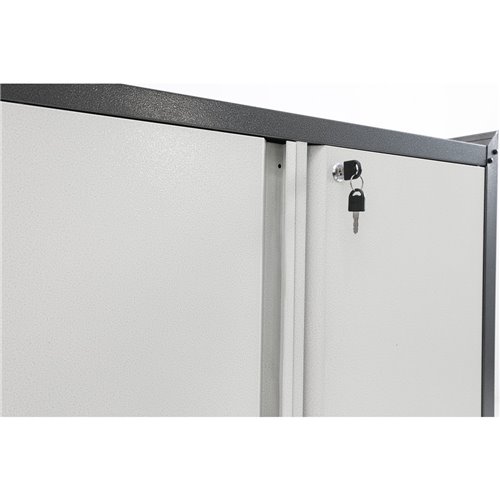 Commercial Storage Cabinet with wheels 2 Doors Grey Steel 770x460x900mm | Stalwart DA-DL1