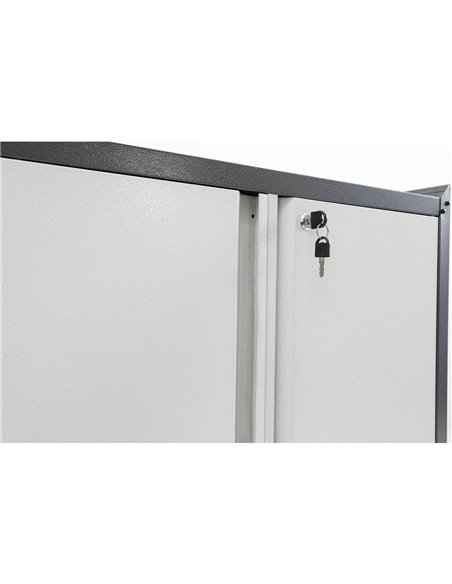 Commercial Storage Cabinet with wheels 2 Doors Grey Steel 770x460x900mm | Stalwart DA-DL1