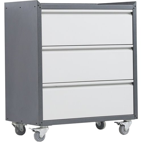 Commercial Storage Cabinet with wheels 3 Drawers Grey Steel 770x460x900mm | Stalwart DA-DL3
