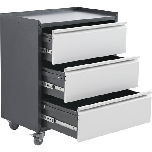 Commercial Storage Cabinet with wheels 3 Drawers Grey Steel 770x460x900mm | Stalwart DA-DL3