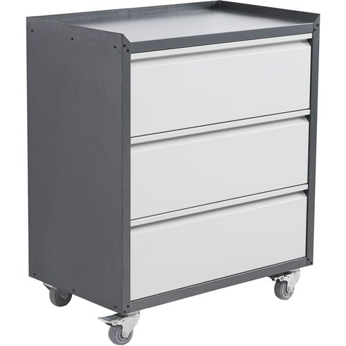 Commercial Storage Cabinet with wheels 3 Drawers Grey Steel 770x460x900mm | Stalwart DA-DL3