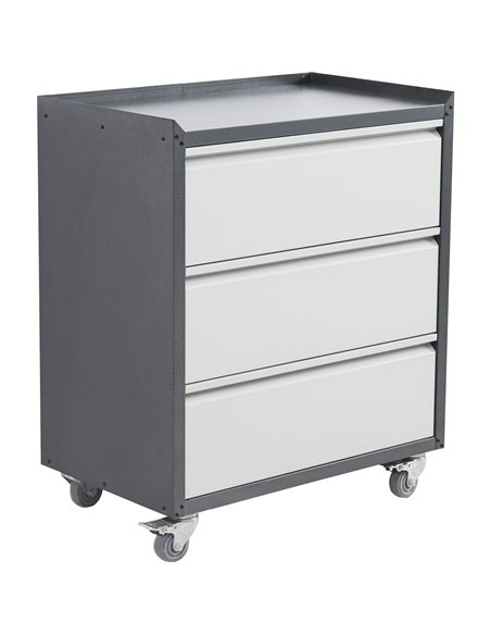 Commercial Storage Cabinet with wheels 3 Drawers Grey Steel 770x460x900mm | Stalwart DA-DL3