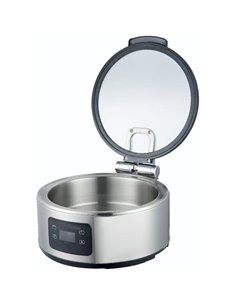 Chafing Dish Electric heating Round Glass lid Stainless steel 6 litres | Stalwart DA-ACFD6L01