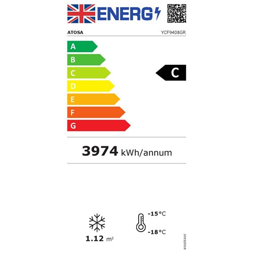 Atosa YCF9408GR Slimline Double Glass Door Upright Freezer 900ltrs