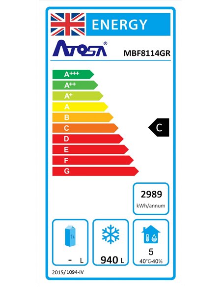 Atosa MBF8114HD Top Mounted Double Door Freezer 1300 Litres