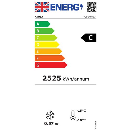 Atosa YCF9407GR Slimline Glass Door Upright Freezer 410ltrs