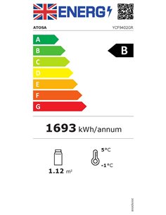 Atosa YCF9402GR Slimline Double Glass Door Upright Fridge 900ltrs 2