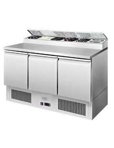 Atosa Ice-A-Cool ICE3869GR 3 Door Refrigerated Saladette Prep Counter 380 Litres