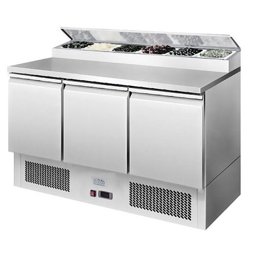 Atosa Ice-A-Cool ICE3869GR 3 Door Refrigerated Saladette Prep Counter 380 Litres Atosa Ice-A-Cool ICE3869GR 3 Door Refrigerated Saladette Prep Counter 380 Litres