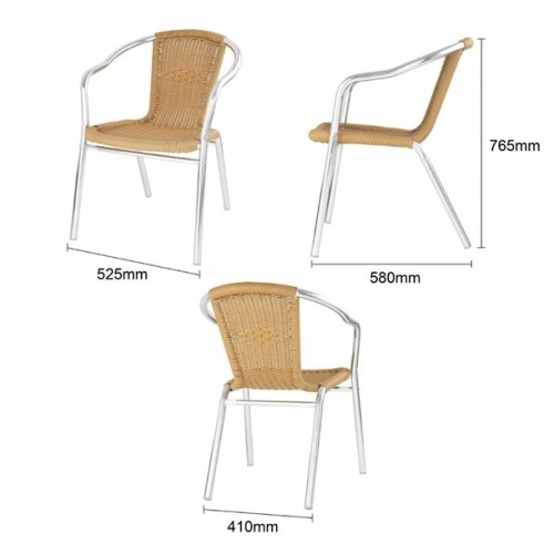 Bolero Natural Wicker Chairs with...