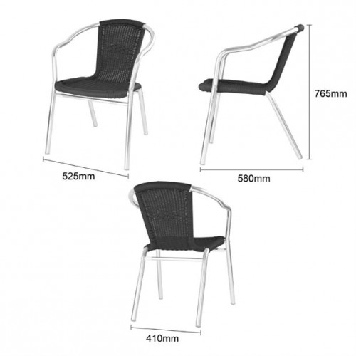 Bolero Black Wicker Chairs with...