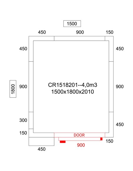 Cold room with Cooling unit 1500x1800x2010mm Volume 4.1m3 | Stalwart DA- CR1518201