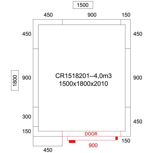 Freezer room with Freezing unit 1500x1800x2010mm Volume 4.1m3 | Stalwart DA- FR1518201