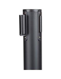 Black Barrier Post with Red Retractable Belt 2m | Stalwart DA- BBP01AR 2