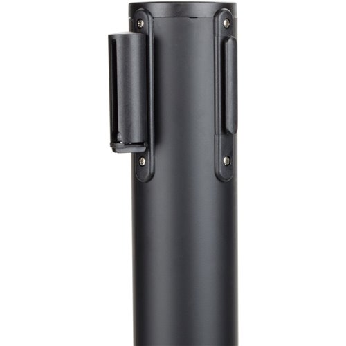 Black Barrier Post with Red Retractable Belt 2m | Stalwart DA- BBP01AR