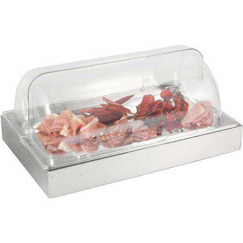 Roll top Display Cooling plate with Ice box GN1/1 Stainless steel | Stalwart DA- CRDIB1
