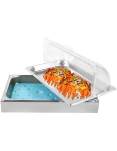 Roll top Display Cooling plate with Ice box GN1/1 Stainless steel | Stalwart DA- CRDIB1 2