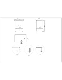 Commercial Stainless Steel Work Table Bottom shelf Upstand 700x600x900mm | Stalwart DA- WT6070GB 2