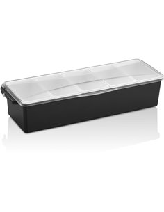 Garnish Tray / Condiment Dispenser with Lid 5 compartments | Stalwart DA- CHA002