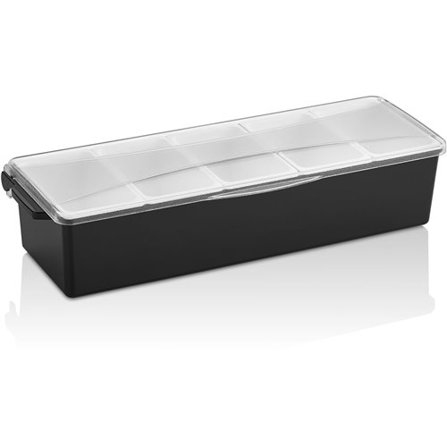 Garnish Tray / Condiment Dispenser with Lid 5 compartments | Stalwart DA- CHA002