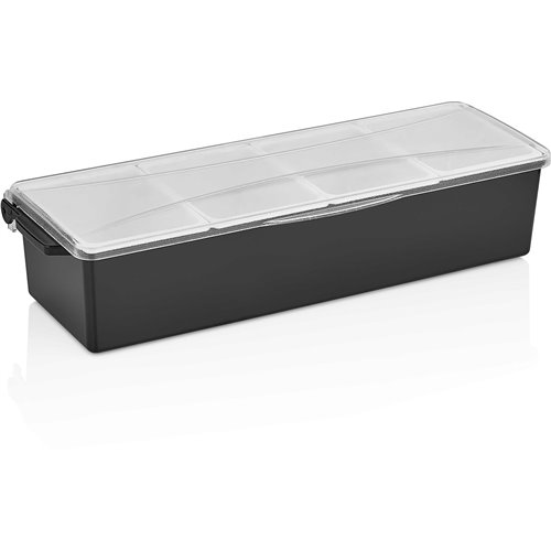 Garnish Tray / Condiment Dispenser with Lid 4 compartments | Stalwart DA- CHA003