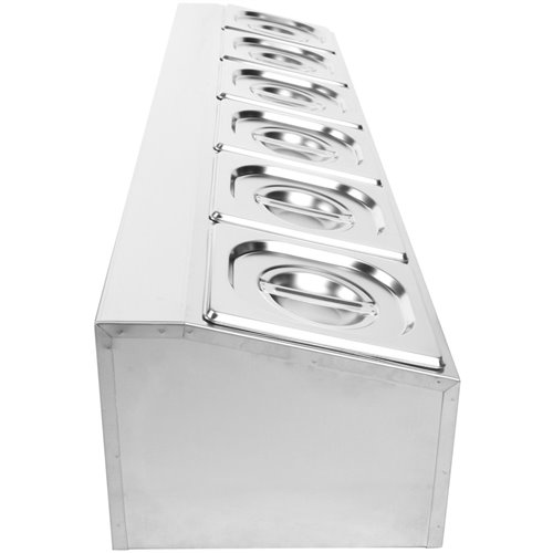 Commercial Condiment Holder including 6xGN1/6-150mm pans &amp Lids | Stalwart DA- CHD06AD