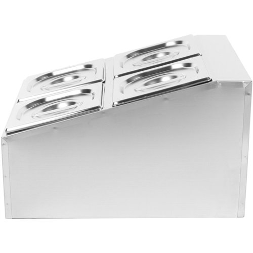 Commercial Condiment Holder including 4xGN1/6-150mm containers with lids Stainless steel | Stalwart DA- CHD04BD