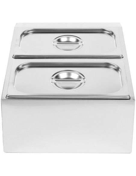 Commercial Condiment Holder including 2xGN1/3-150mm containers with lids Stainless steel | Stalwart DA- CHD04BD3