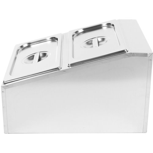 Commercial Condiment Holder including 2xGN1/3-150mm containers with lids Stainless steel | Stalwart DA- CHD04BD3