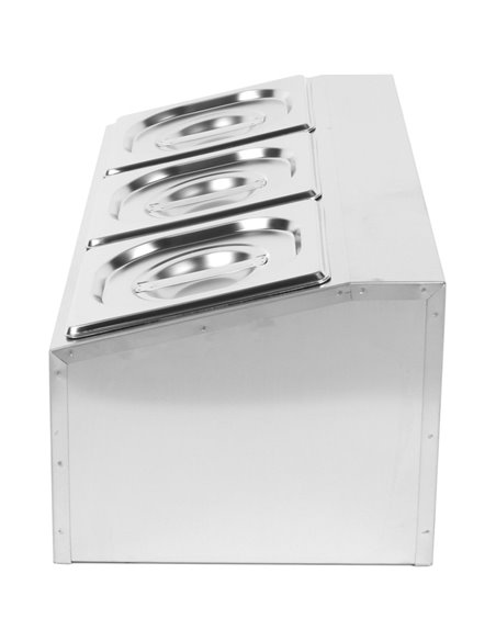 Commercial Condiment Holder including 3xGN1/6-100mm pans &amp lids | Stalwart DA- CHD03A