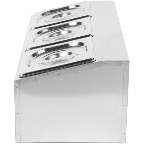 Commercial Condiment Holder including 3xGN1/6-150mm pans &amp lids | Stalwart DA- CHD03AD