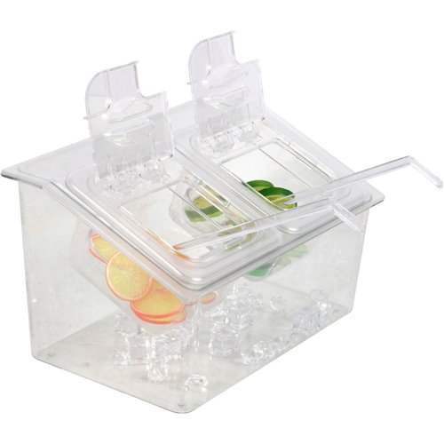 Chilled Condiment Holder including 2xGN1/6-150mm containers with lid Plastic | Stalwart DA- CHP04BD2