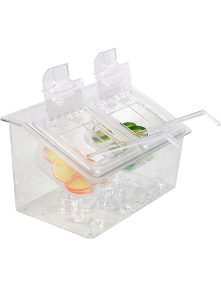 Chilled Condiment Holder including 2xGN1/6-150mm containers with lid Plastic | Stalwart DA- CHP04BD2