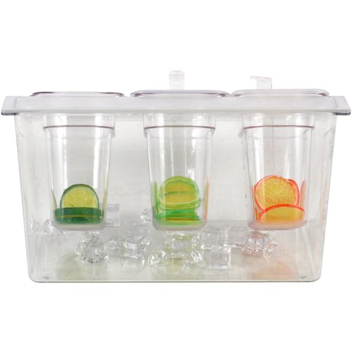 Chilled Condiment Holder including 3xGN1/9-100mm containers with lid Plastic | Stalwart DA- CHP04B3