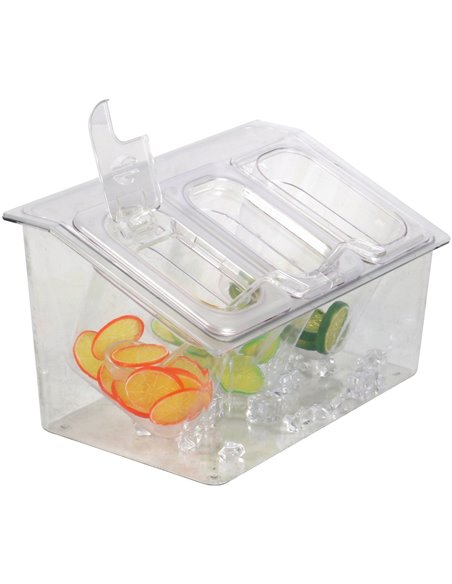 Chilled Condiment Holder including 3xGN1/9-150mm containers with lid Plastic | Stalwart DA- CHP04BD3