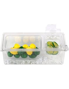 Chilled Condiment Holder including 1xGN1/3+1xGN1/6-100mm containers with lid Plastic | Stalwart DA- CHP06B3 2